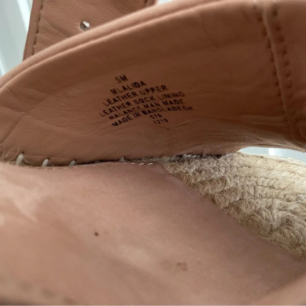 Women’s Marc Fisher Espadrille Platform Wedge Sandals Pink Leather Size 5M - Picture 10 of 10